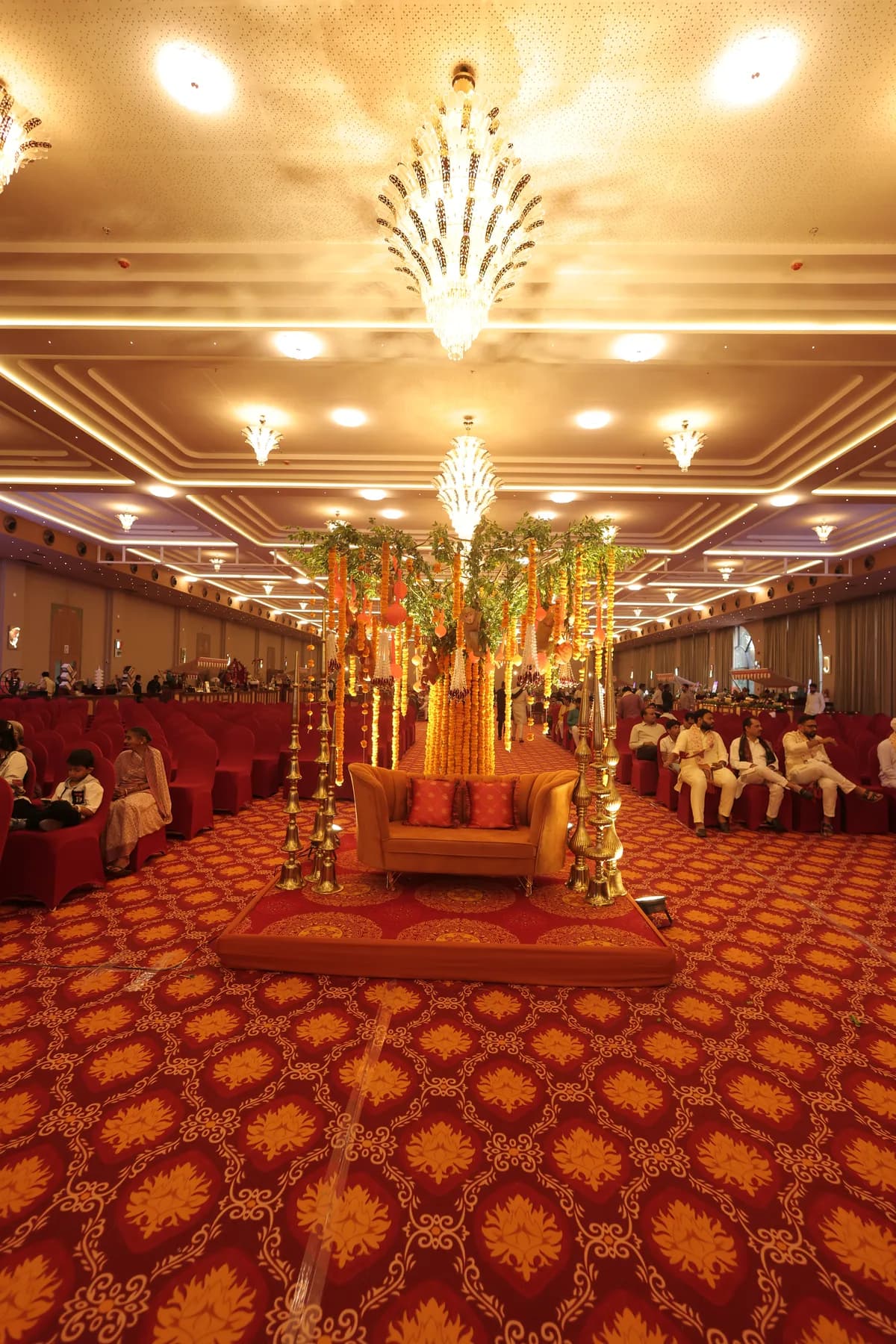 Corridor connecting the banquet hall to the rest of the property